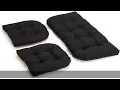 Blazing Needles Twill Settee Group Cushions Black Set of 3