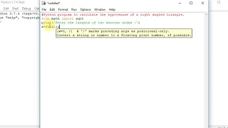 Python program to calculate the hypotenuse of a right angled triangle