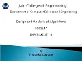 JCE CSE DESIGN AND ANALYSIS OF ALGORITHMS LAB 18CSL47 Experiment8