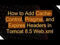 How to Add Cache-Control Pragma and Expires Headers in Tomcat 8 5 Web xml