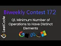 LeetCode 3779 Minimum Operations for Distinct Elements Biweekly Contest 172 HashMap Trick