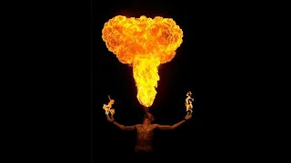 فنان استعراضى بيلعب بالنار خطير جدا سيرك عائلة الحلو 