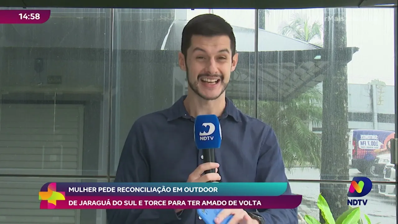 Mulher pede reconciliação em outdoor de Jaraguá do Sul e torce para ter amado de volta