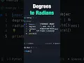Converting Degrees to Radians in Python