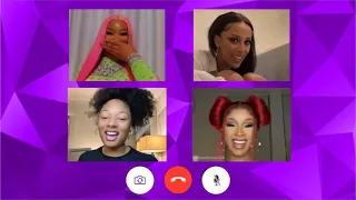 nicki minaj doja cat cardi b and megan thee stallion chat on facetime 