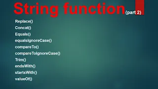 String function Part 2 String manipulation