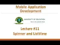 Lecture Spinner and ListView in Android