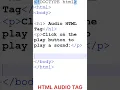 HTML Audio tag- How to play audio in HTML #html5 #audio