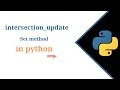 RK Set intersection - update methid in python