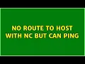 Unix Linux No route to host with nc but can ping