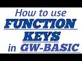 How to use FUNCTION KEYS in GW-BASIC