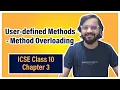 User-defined Methods Part 2 ICSE Class 10 Arth Vahaluwala