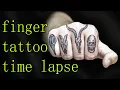 finger 4 skull tattoo time lapse