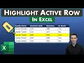 Excel Tips - Automatically Highlight Active Row Based on Cell Selection