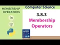 Membership Operators in Python Class 11 Computer Science FBISE 2025 - Chapter 3