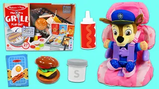 Paw Patrol Chase Road Trips To Hamburger Drive Thru!