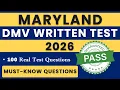 Maryland A Permit Practice Test 2026 100 Most Important Questions MD Driver s Written Test