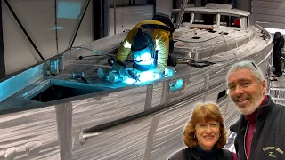 Building an ALUMINUM Sailboat Pt 11 – Hull Nearly Finished +Toronto & Dusseldorf Boat Shows