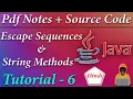 Escape Sequences Some extra String Methods in JAVA JAVA Tutorial in Hindi Death Code