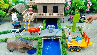 DIY how to make cow shed | house of animals | horse house – cow shed | mini hand pump |woodwork #90