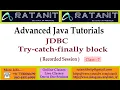 Advanced java Tutorials JDBC First Application by Mr Ratan class-07