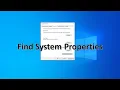 How to find system properties in windows