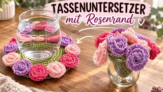 Untersetzer häkeln 🌹 | Aus Untersetzer wird Blumenstrauss – 2 in 1 Häkelidee