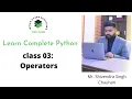 Python operators in Hindi learn complete python tutorial in Hindi