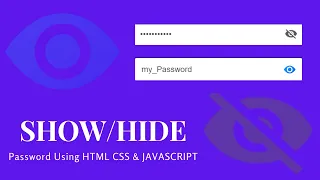 How To Hide And Show Password On Website Using HTML CSS JavaScript Show or Hide Password Toggle