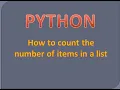 how to count the number of items in a list python program