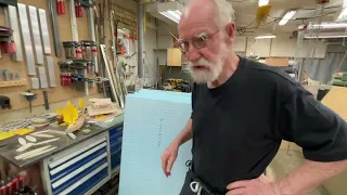 29 June 2022 Preparing for the elliptical coamings  by grinding away the retangular ones. dusty work