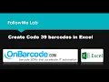 Excel Code 39 barcode image maker create print Code 39 images in MS Excel