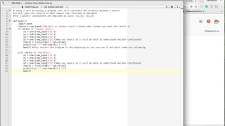 Distance Formula Calculator - Python 2 7