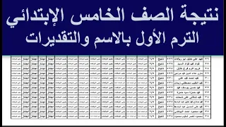 نتيجة خامسة ابتدائي نتيجة الصف الخامس الابتدائي بالاسم والتقديرات 