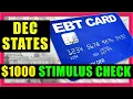 PANDEMIC EBT UPDATE December SNAP Food Stamps 1 000 for Low Income PEBT WIC Increase More