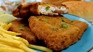 أشهى وأنجح طريقة لعمل سمك الفيليه المقرمش سلطة خرافية 