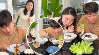 Funny couple mukbang storyline #CoupleLife #FamilyLife #FunnyCouples #funny #food #mukbang