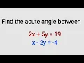 Acute angle between two intersecting lines