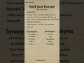 Idiom of the Day Hold Your Horses Meaning Explanation Synonyms and Antonyms
