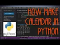 How To Make Calendar In Python Just In Three Lines OF Code