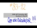 Visca AP Calculus AB 1998 Exam Problems 83-92