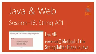 String API in Java reverse Method of the StringBuffer Class in java