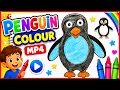Penguin Colouring for Kids Learn Colors Easy Penguin Coloring Page Preschool Kindergarten