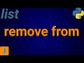 How To Remove An Element From A List Python