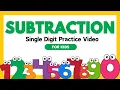 Subtracting Single Digit Numbers Practice for Kids FREE Downloadable Worksheet
