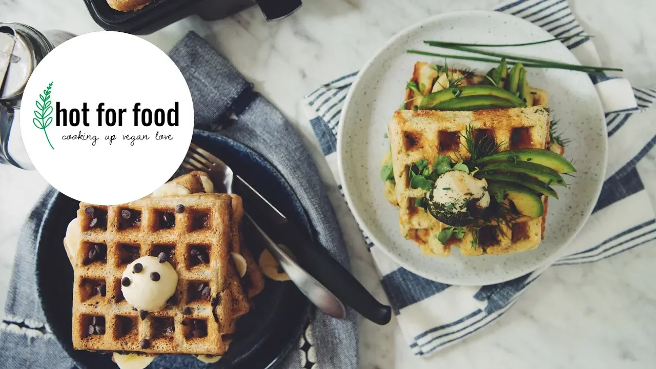 vegan waffles 2 ways   hot for food