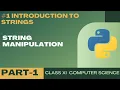 Introduction to Strings String Manipulation Class 11 CBSE Computer Science