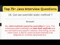 Top 75 Java Interview Questions - Can We Override a static Method in Java