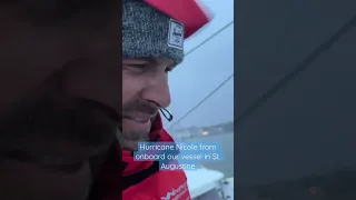 Checking our mooring lines in crazy winds of #hurricanenicole #shorts #tropicalstormnicole #nicole