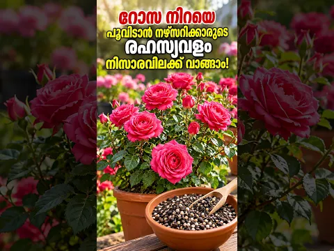 റോസ കൂട്ടത്തോടെ വിരിയിക്കുന്ന നഴ്സറിക്കാരുടെ രഹസ്യ വളം #flowers #rose #farming #tips #garden